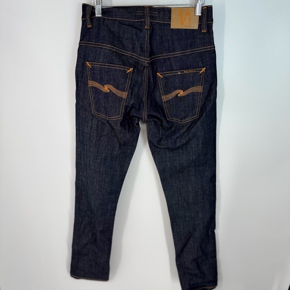 Nudie Jeans Dark Wash High Rise Straight Leg Denim Jeans - Picture 2 of 4